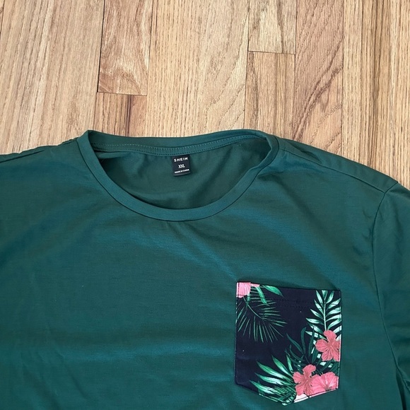 SHEIN Men’s Graphic Floral Pocket Everyday Active T-Shirt Sz XXL - Picture 2 of 7